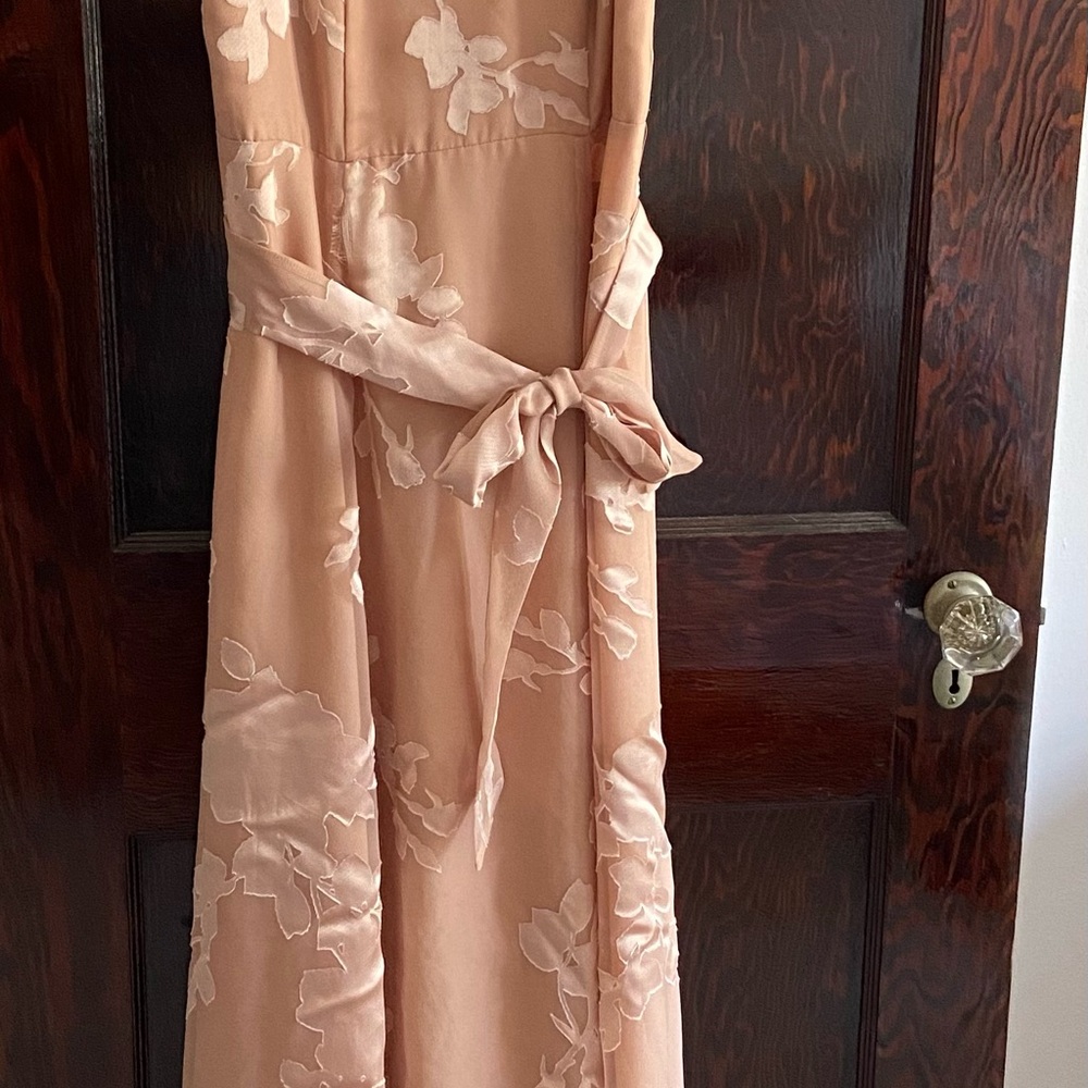 Elegant Peach Floral Dress